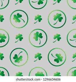 Floral print. Clover leaves. St. Patrick s Day seamless pattern.