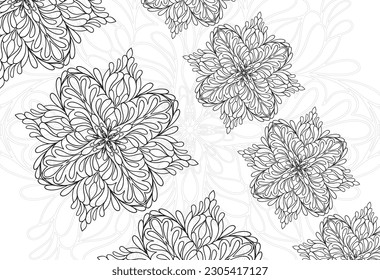floral print decorative elements abstraction design hand draw mandala 