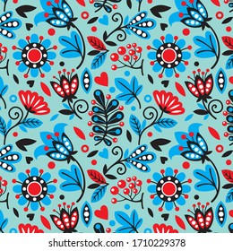 Floral print. A pattern of stylized colors.