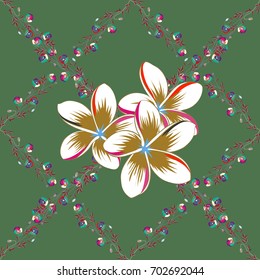 Floral Print. Repeating vector Flower Pattern. Modern Motley Floral seamless pattern in green and blue colors.