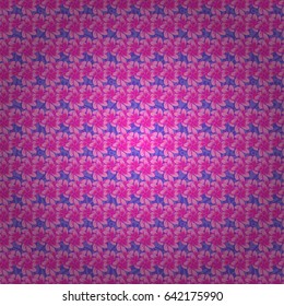 Floral print. Repeating vector plumeria flowers pattern. Modern motley floral seamless pattern on a violet background.