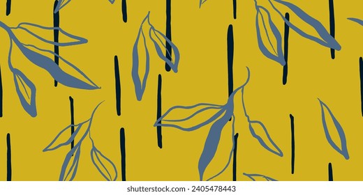 Floral print. Seamless pattern. Hand drawn style. Collage contemporary print. Fashionable template for design.
