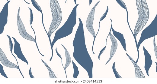 Floral print. Seamless pattern. Hand drawn style. Collage contemporary print. Fashionable template for design