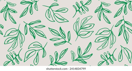 Floral print. Seamless pattern. Hand drawn style. Collage contemporary print. Fashionable template for design
