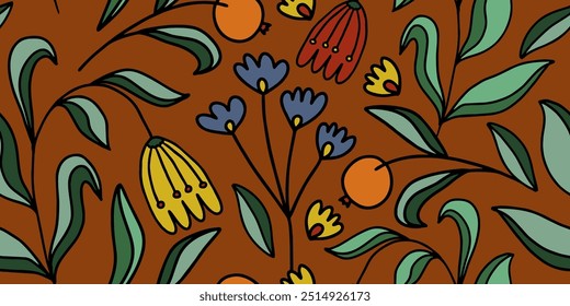 Estampado floral. Patrón sin fisuras. Estilo dibujado a mano. Collage de impresión contemporánea. Plantilla de moda para el diseño