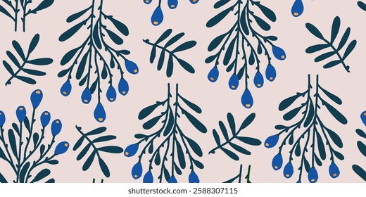 Floral print. Seamless pattern. Hand drawn style. Collage contemporary print. Fashionable template for design
