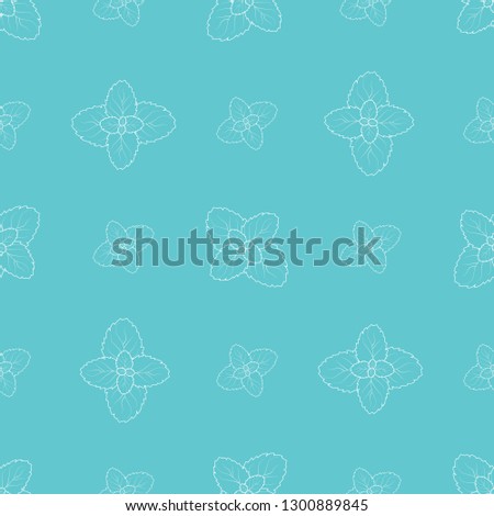Floral print. Seamless summerl pattern with mint leaves