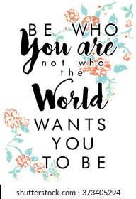 Floral print with slogan in vector