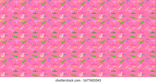 Floral Print Textile Fabric Pattern. 