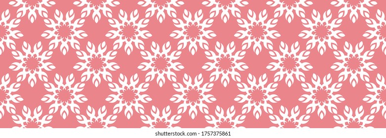 Impresión floral. Patrón blanco sobre fondo transparente rosa pálido. Ilustración del vector