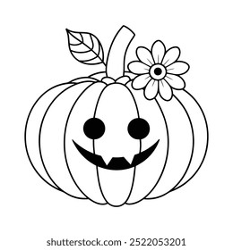 Floral Pumpkin Delight, Vector Art for Autumn