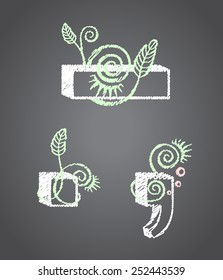 Floral punctuation marks for your design. Vector illustration
