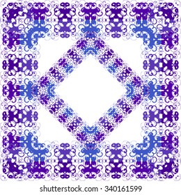 Floral purple seamless pattern on white background