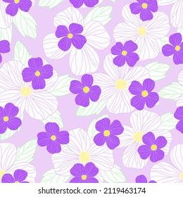 floral purple seamless pattern. violet flowers in the summer garden. good for dress, fashion, fabric, wallpaper, etc.