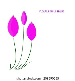 Floral purple Spring background with place for text