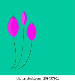 Floral purple Spring background with place for text
