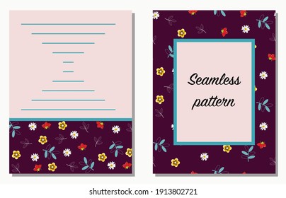 Plantilla floral, patrón sin fisuras. Para tarjetas, anuncios, afiches, invitaciones, afiches, empaque. Diseño de vectores.