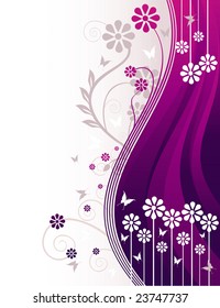 floral purple vector background