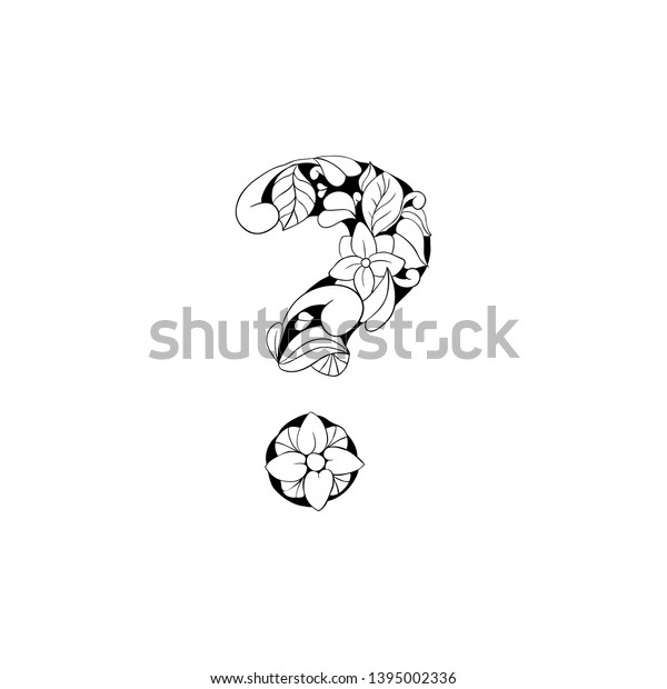 Download Floral Question Mark Outline Alphabet Symbol Stock Vector Royalty Free 1395002336