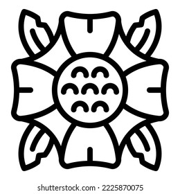 Floral rafflesia icon outline vector. Flower plant. Tropical plant