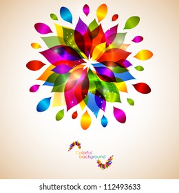 Floral rainbow abstract background