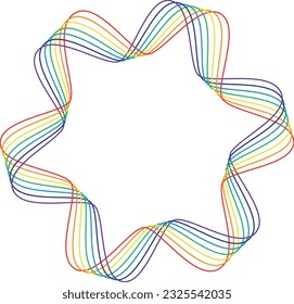 A floral rainbow flower of lines