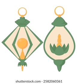 Floral Ramadan Lantern, Botanical Lantern Graphics for Ramadan Projects