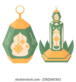 Floral Ramadan Lantern, Botanical Lantern Graphics for Ramadan Projects