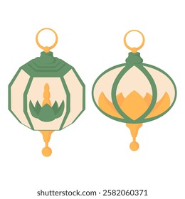 Floral Ramadan Lantern, Botanical Lantern Graphics for Ramadan Projects