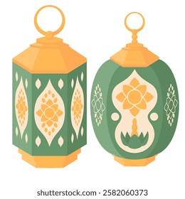 Floral Ramadan Lantern, Botanical Lantern Graphics for Ramadan Projects