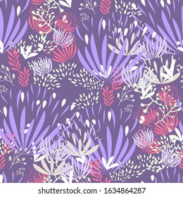 floral random seamless pattern, illustration art, hand drawn style