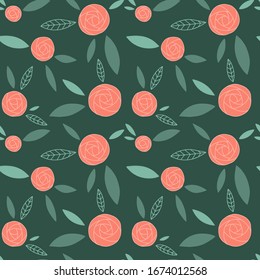 Floral (Ranunculus) seamless pattern print. Floral texture perfectly for wallpaper, fabric, wrapping paper and other printing. 