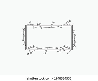 Floral Rectangle frame vector illustration template