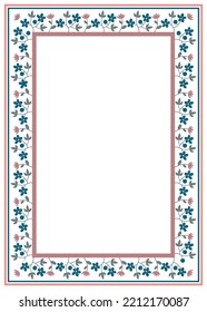 Marco floral rectangular. Cartel festivo vintage. Ilustración vectorial multicolor