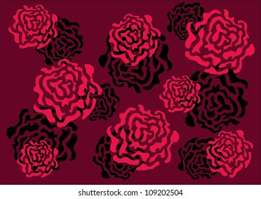 floral red background