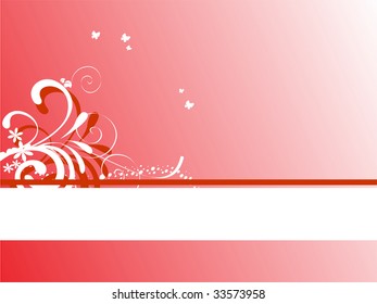 floral red banner