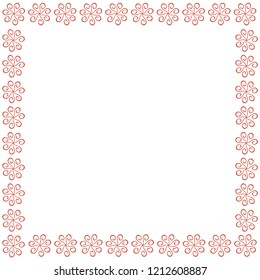 floral red frame vector background card flower illustration
