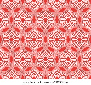 floral red geometric seamless pattern. flower and leaves. vector illustration. for Valentine's day, Wedding, greeting invitations.