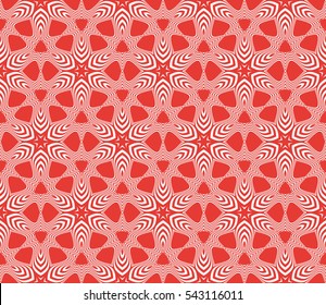 floral red geometric seamless pattern. flower and leaves. vector illustration. for Valentine's day, Wedding, greeting invitations.