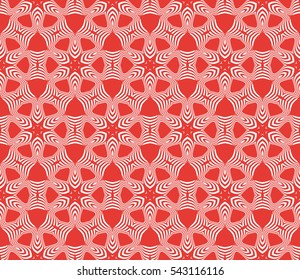 floral red geometric seamless pattern. flower and leaves. vector illustration. for Valentine's day, Wedding, greeting invitations.