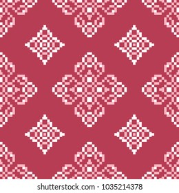 Floral red seamless background with beige pattern. Background for wallpapers, textile and fabrics