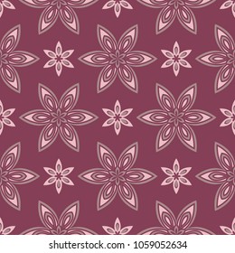 Floral red seamless background. Pattern for wallpapers, textile and fabrics