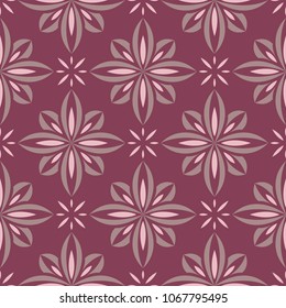 Floral red seamless background. Pattern for wallpapers, textile and fabrics