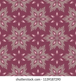 Floral red seamless background. Pattern for wallpapers, textile and fabrics