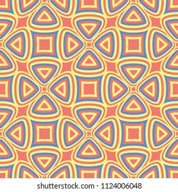 Floral red seamless pattern. Bright colored background with yellow and blue flower elements for wallpapers, textile and fabrics