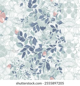 Floral Repeat colored pattern in Petals look.
