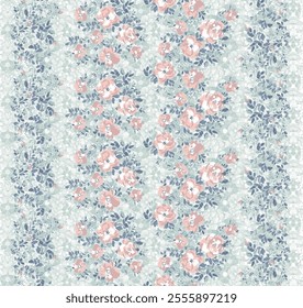 Floral Repeat colored pattern in Petals look.
