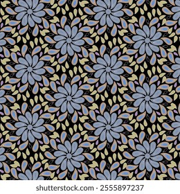 Floral Repeat colored pattern in Petals look.
