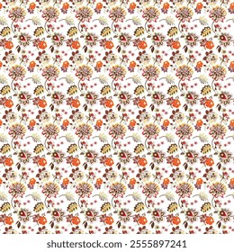 Floral Repeat colored pattern in Petals look.
