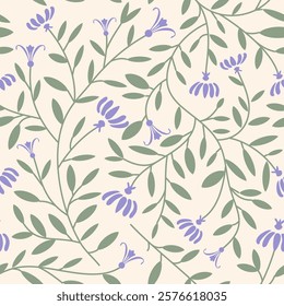 Floral repeat pattern on light beige colour background